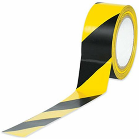 SWIVEL 2 in. x 36 yds. Black-Yellow Striped Vinyl Safety Tape SW1700414